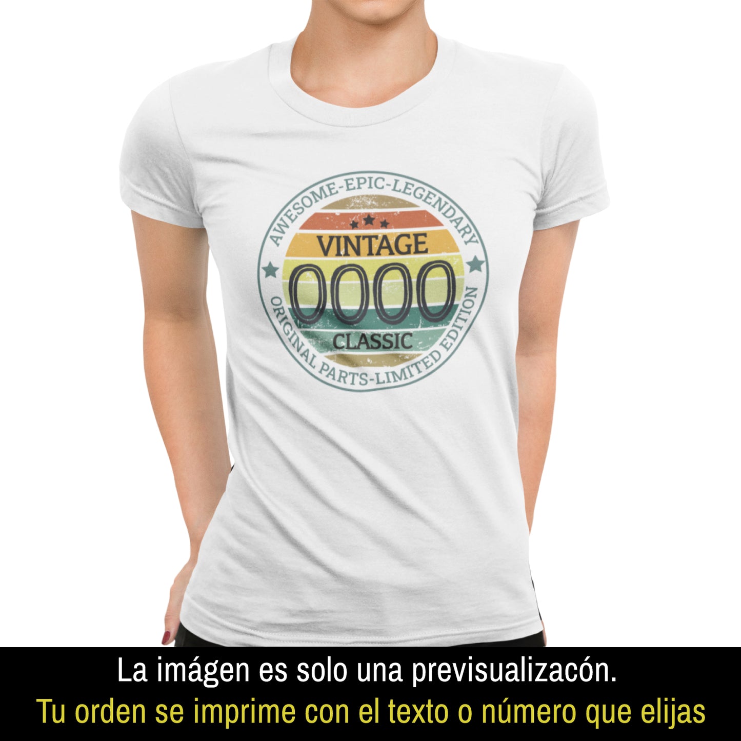 Playeras, blusas y camisetas personalizadas de cumpleaños Legendary Vintage Years Original Parts Limited Edition