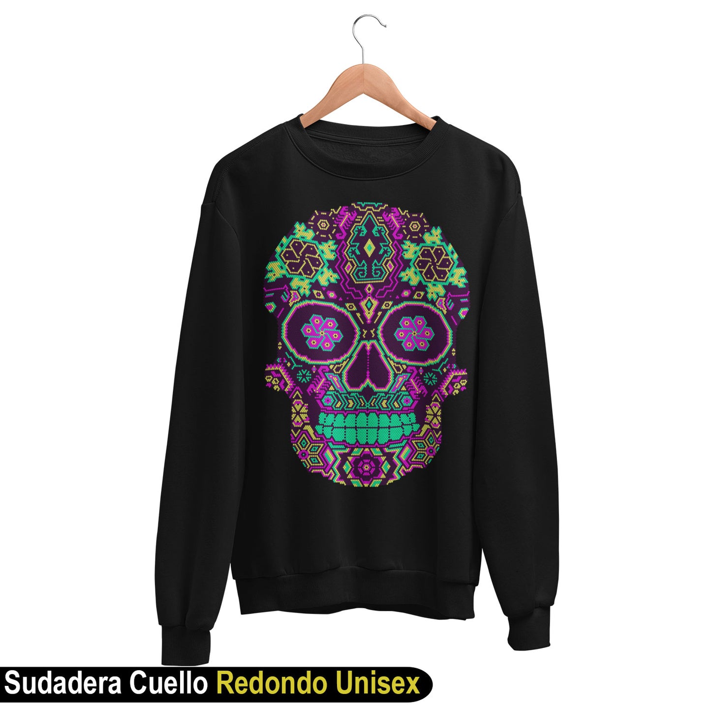 Calaverita Simulación de Bordado Huichol