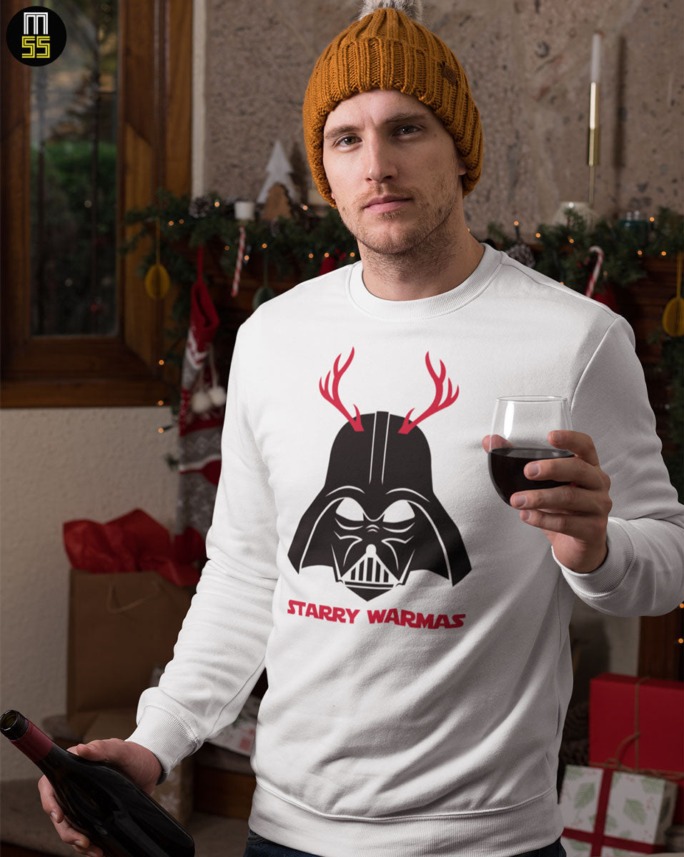 Playeras y Sudaderas Navideñas de Starwars Dart Vader Starry Warmas