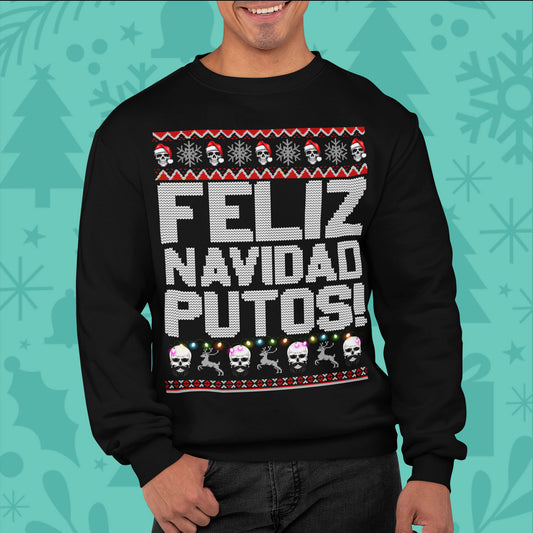 playeras y sudaderas navideñas feliz navidad putos