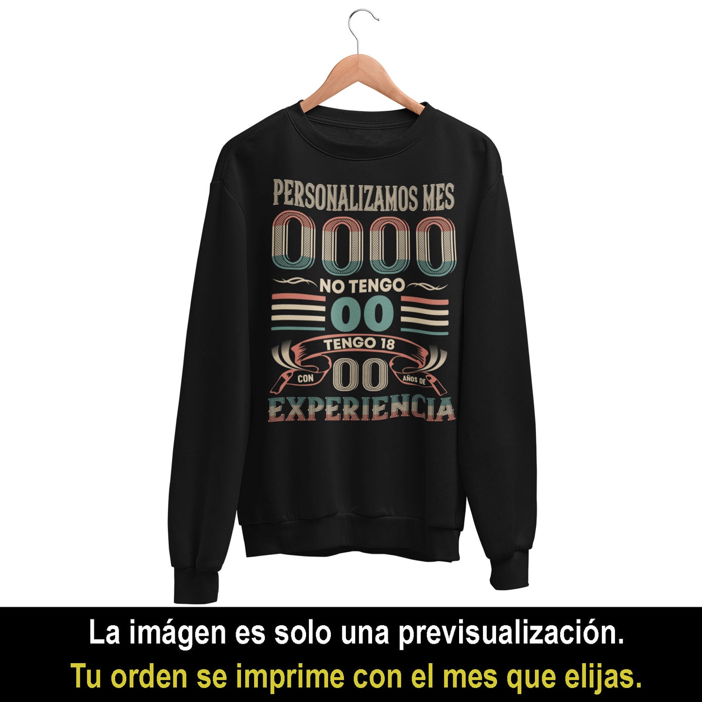 Playeras, blusas y camisetas personalizadas de cumpleaños para hombre y mujer Tengo Años de Experiencia Texas Font
