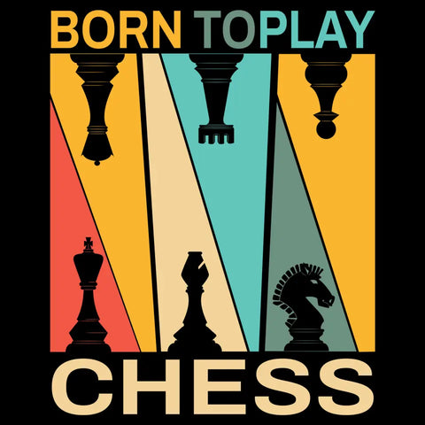 Playera de Ajedrez Born To Play Chess Vintage