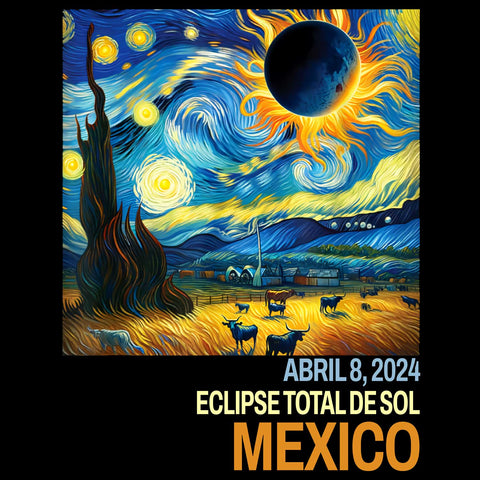 Eclipse Total de Sol Mexico 8 de Abril Van Gogh
