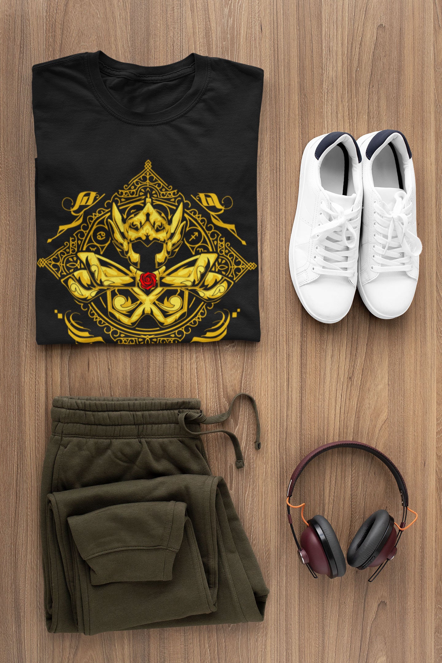 Playera Caballeros del Zodiaco Busto Armadura Dorada Piscis