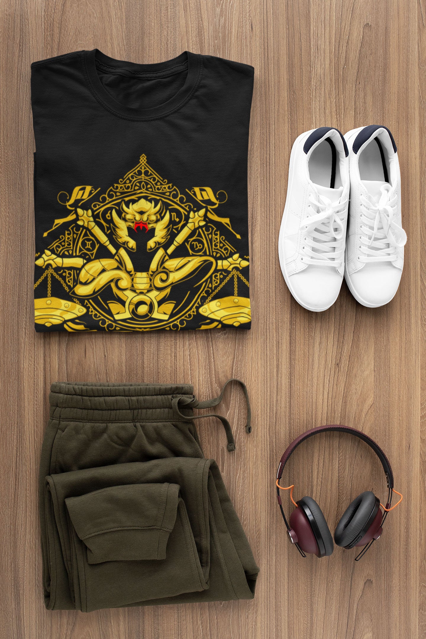 Playera Caballeros del Zodiaco Busto Armadura Dorada Libra
