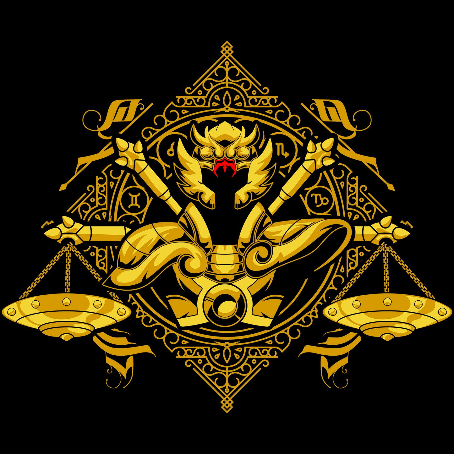 Playera Caballeros del Zodiaco Busto Armadura Dorada Libra