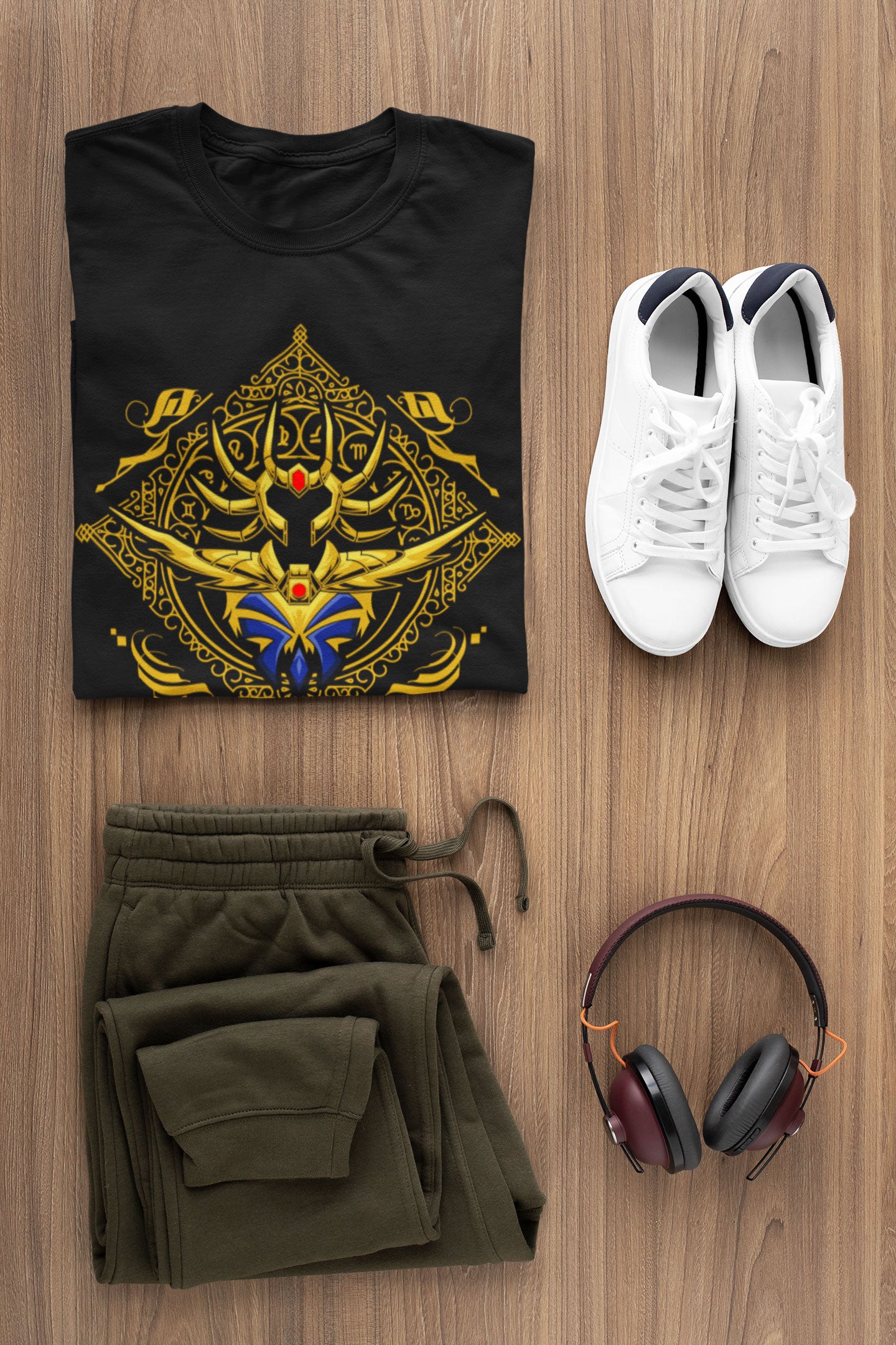 Playera Caballeros del Zodiaco Busto Armadura Dorada Cancer