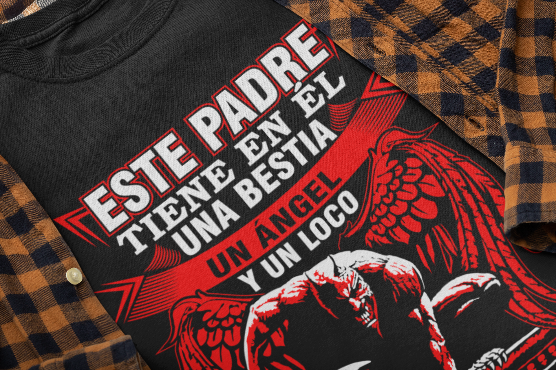 Playeras Para el Día del Padre Padre Bestia Ángel Loco Valiente Tú Eliges