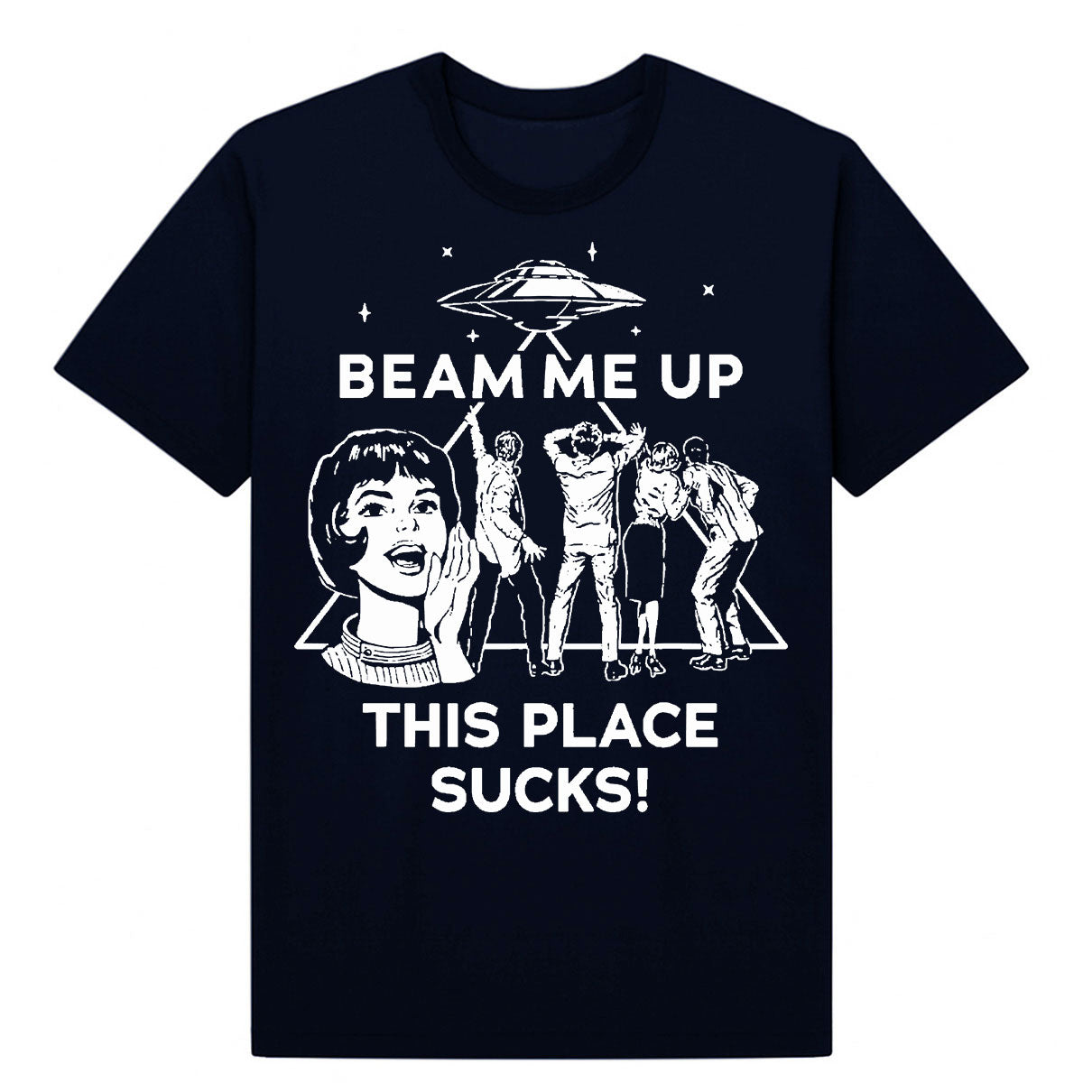 playera stranger things robin beam me up this place sucks azul