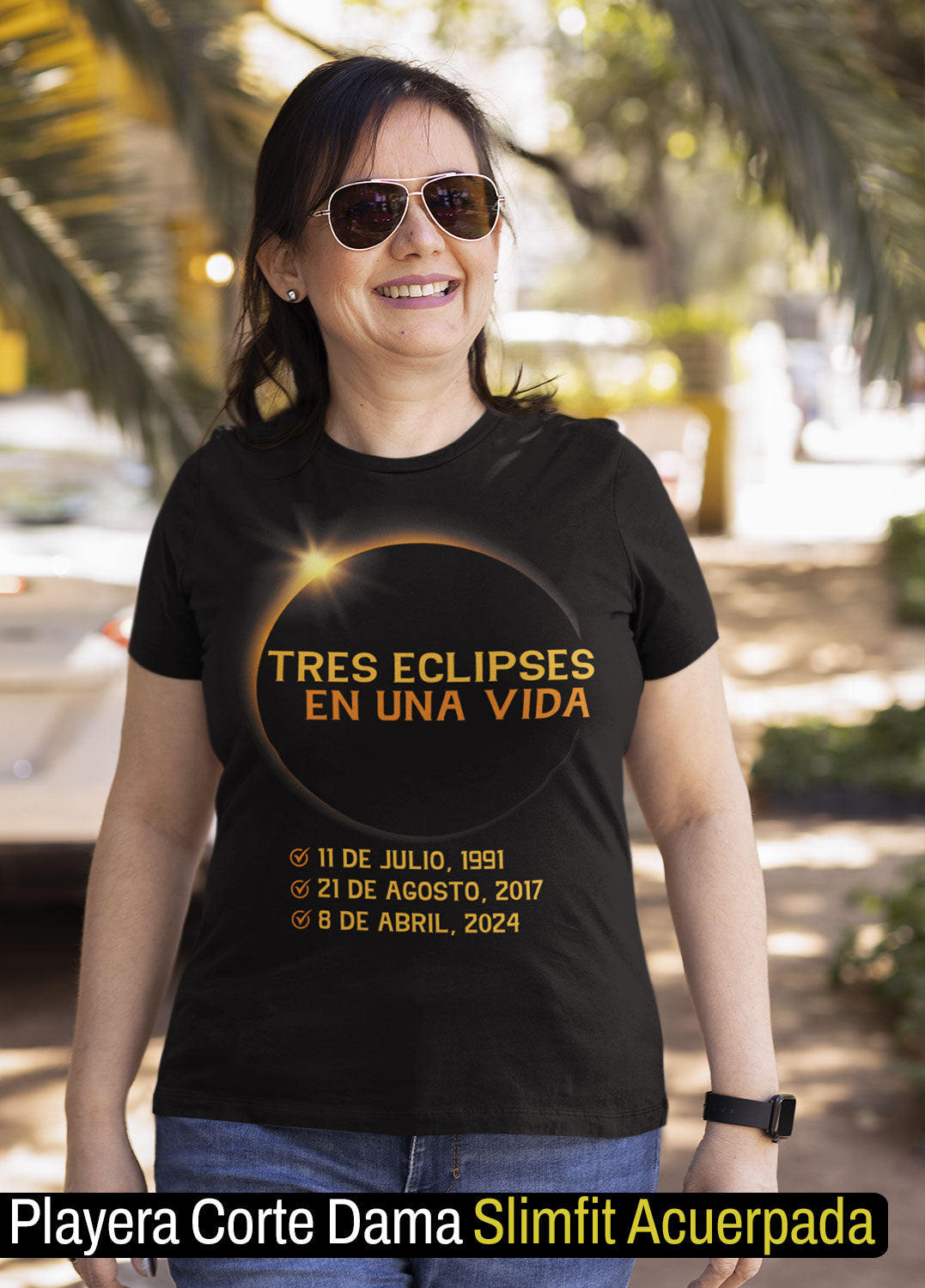 Playera eclipse total de sol del 8 de abril