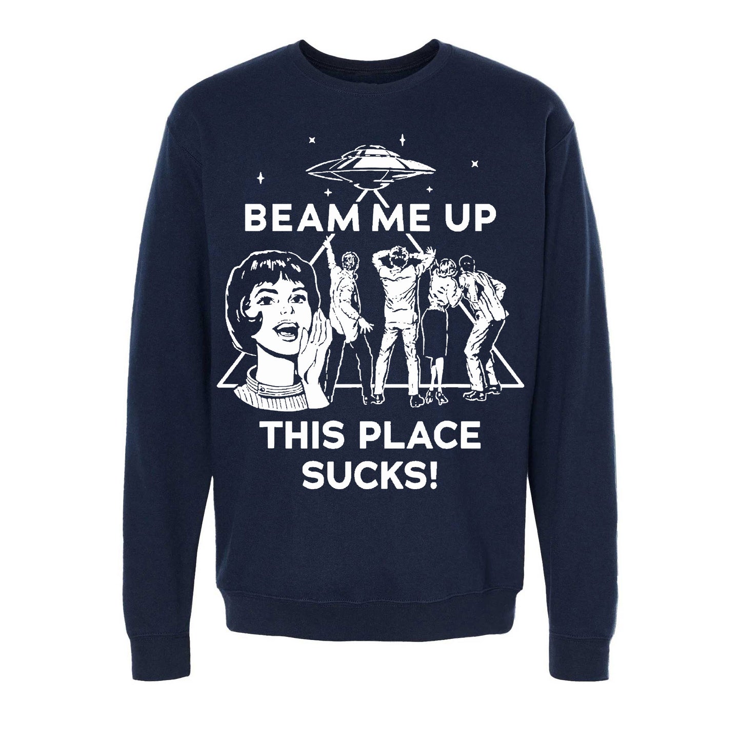 sudadera stranger things robin beam me up this place sucks azul