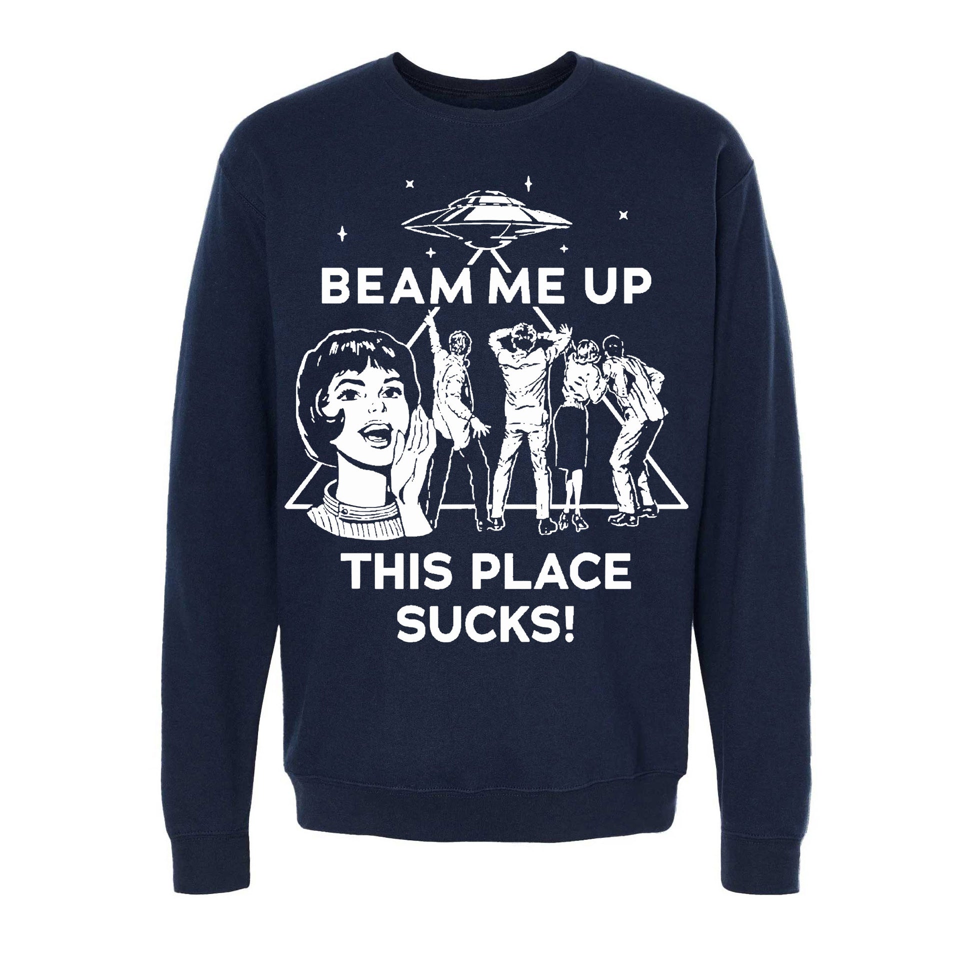 sudadera stranger things robin beam me up this place sucks azul