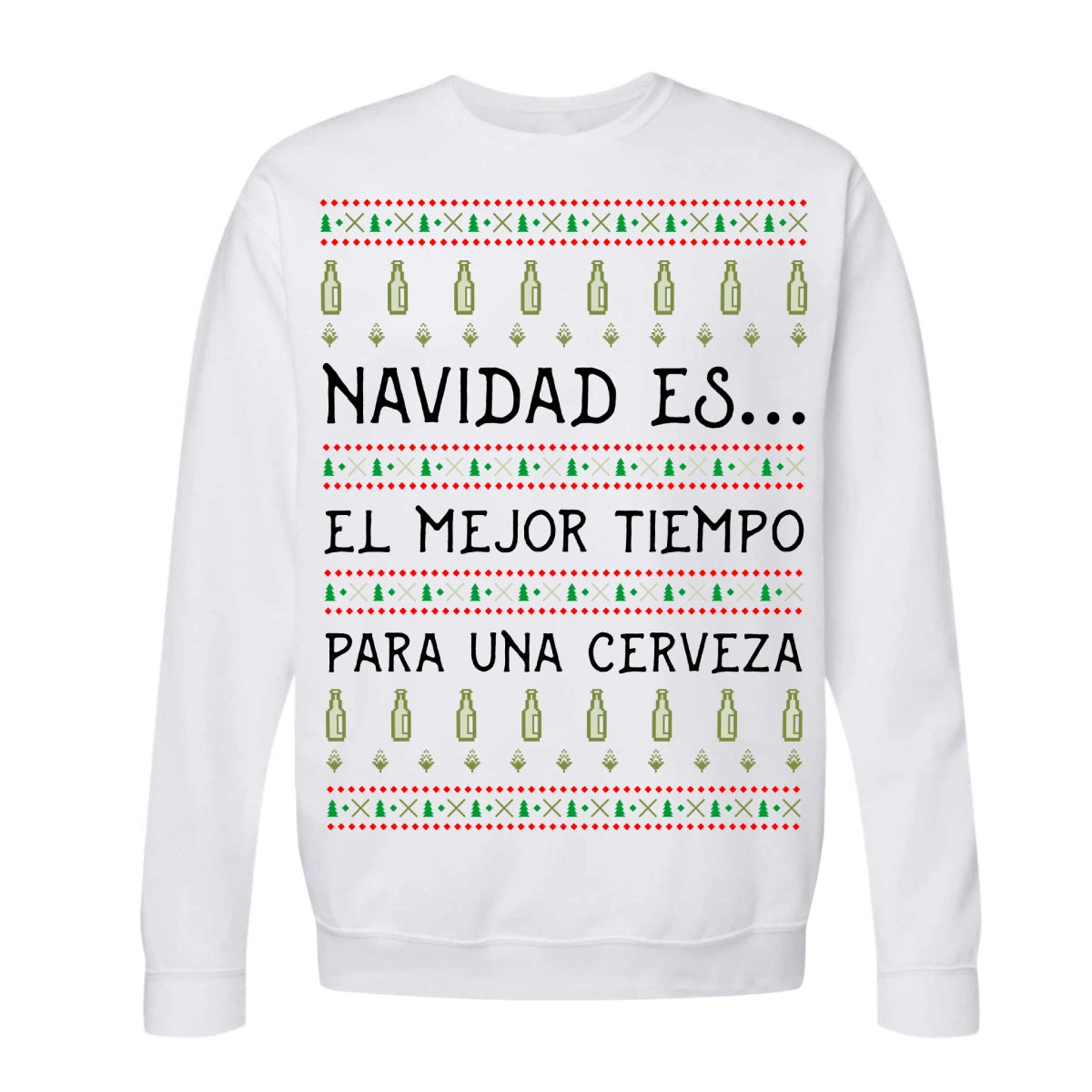 sudadera navideña blanca