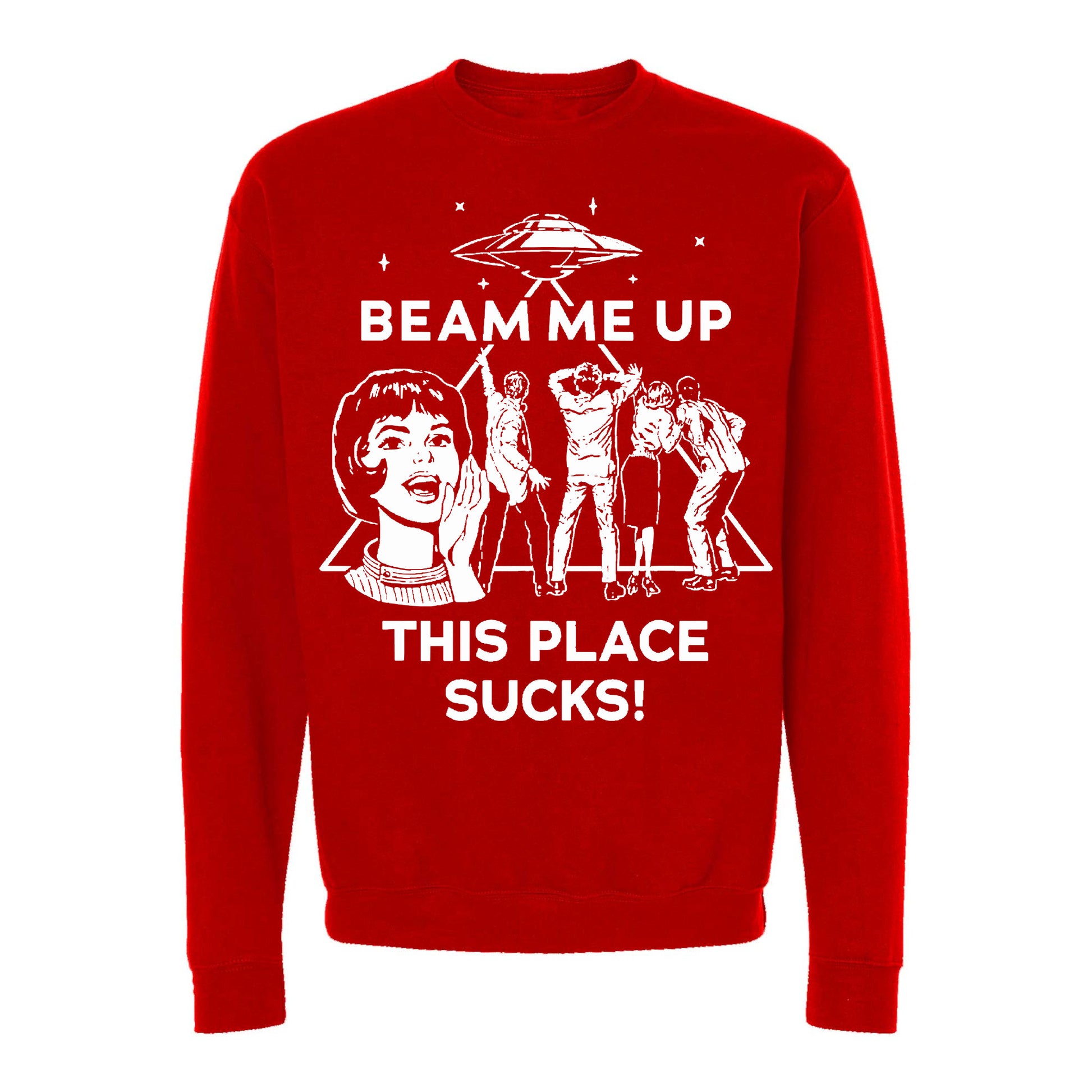sudadera stranger things robin beam me up this place sucks roja
