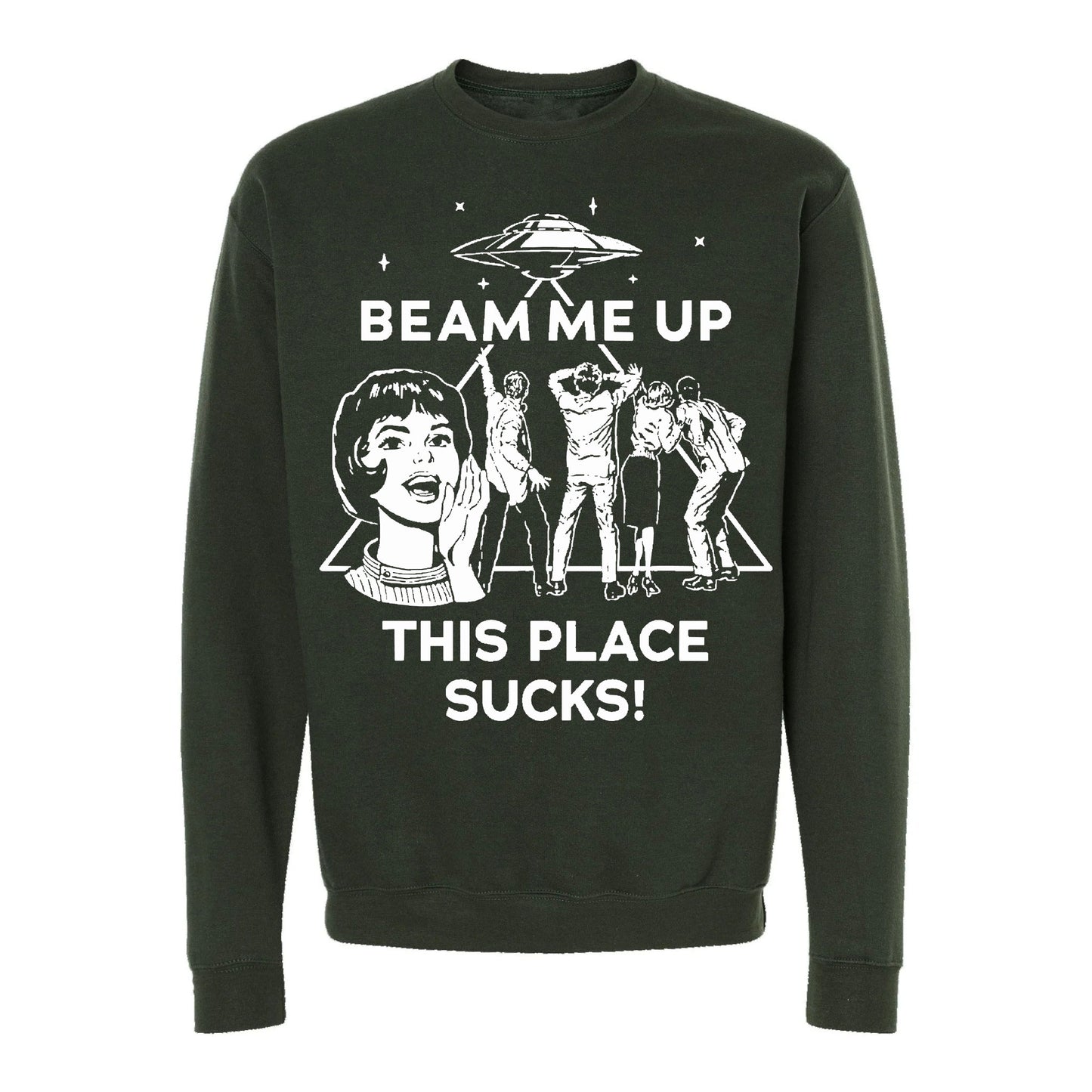 sudadera stranger things robin beam me up this place sucks verde