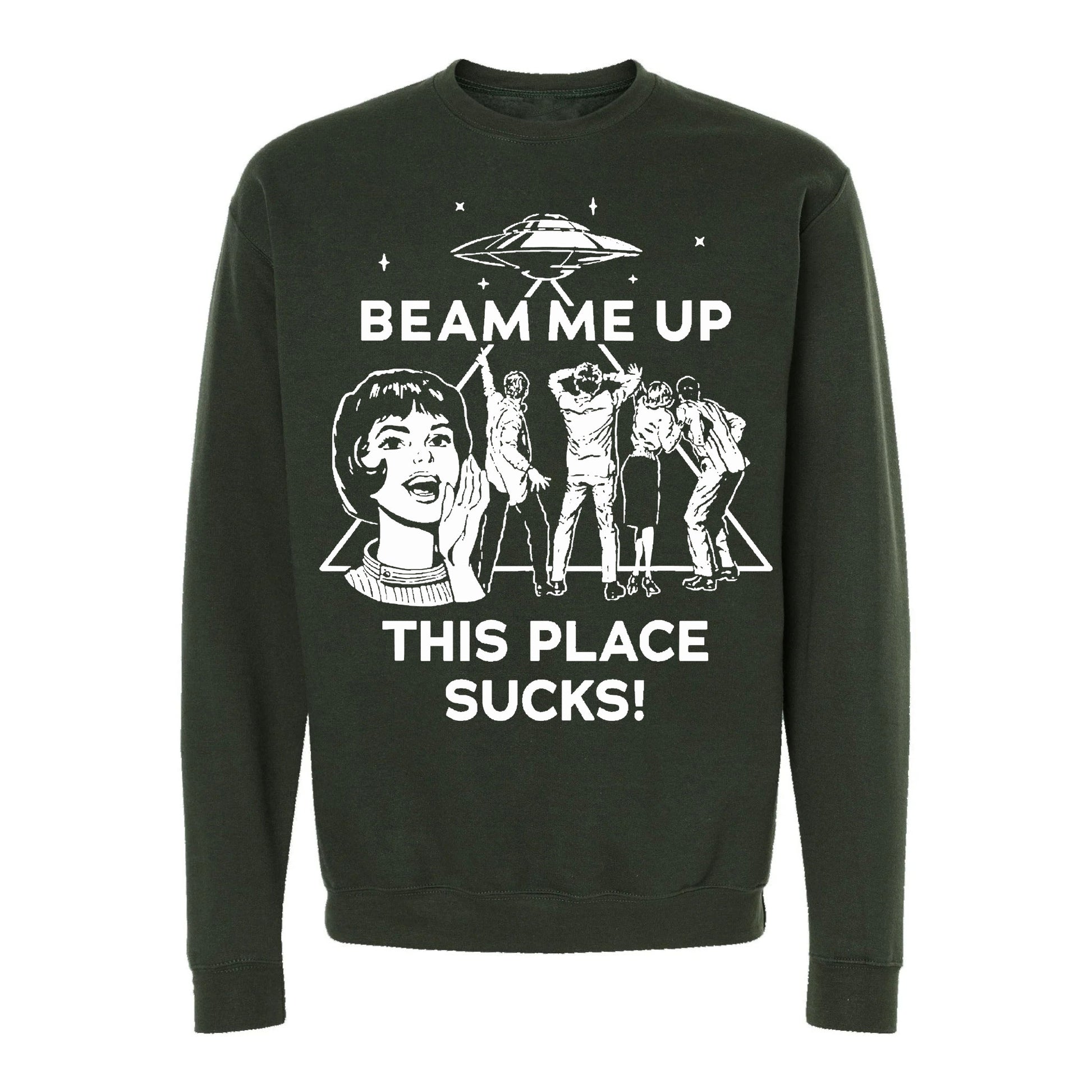 sudadera stranger things robin beam me up this place sucks verde