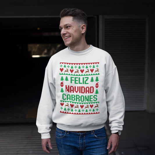 Playeras y sudaderas navideñas Feliz Navidad Cabrones