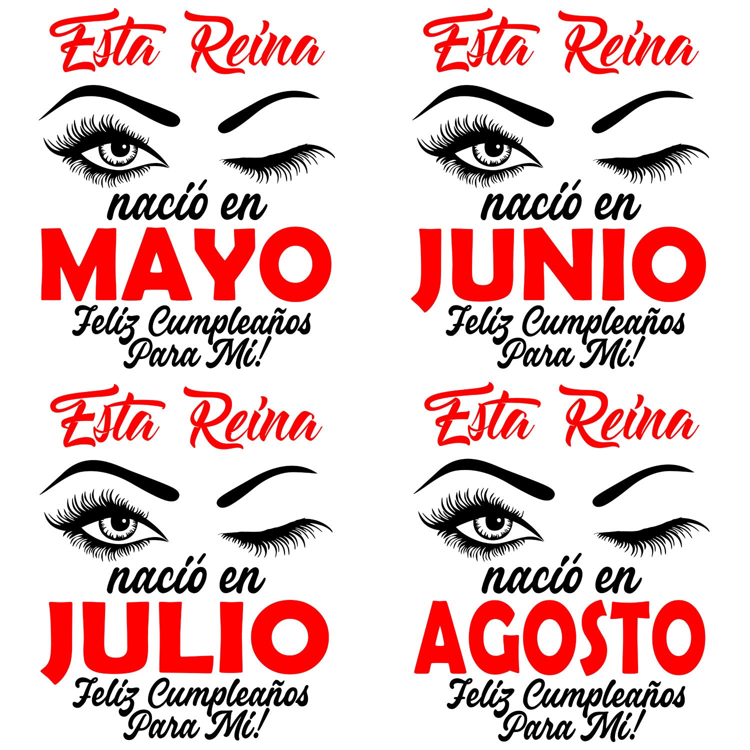 Playeras, blusas y camisetas personalizadas de cumpleaños Esta Reina Nacio En abril mayo Feliz Cumpleaños Para Mi