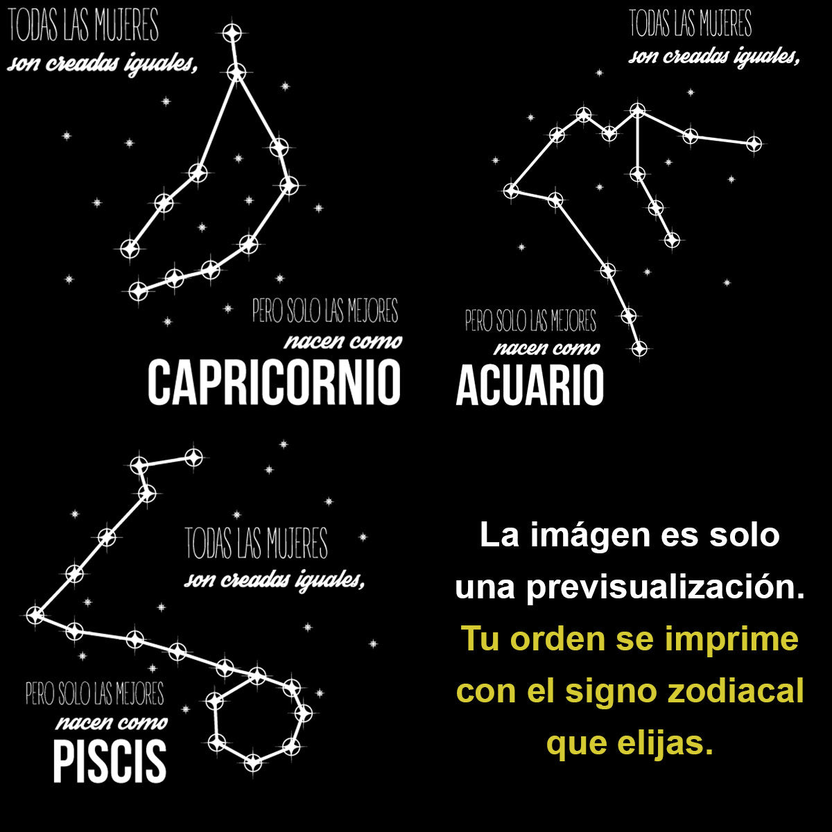 Playera del Zodiaco Aries, Tauro, Géminis, Cáncer,  Leo, Virgo, Escorpión, Sagitario, Capricornio, Acuario, Piscis