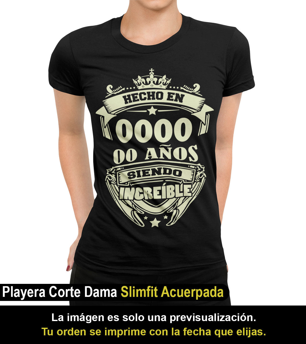 Playera Personalizada de Cumpleaños Hecho en ... Años Siendo Genial
