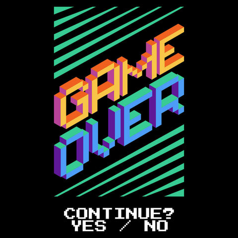 playera gamers cultura pop game over yes no