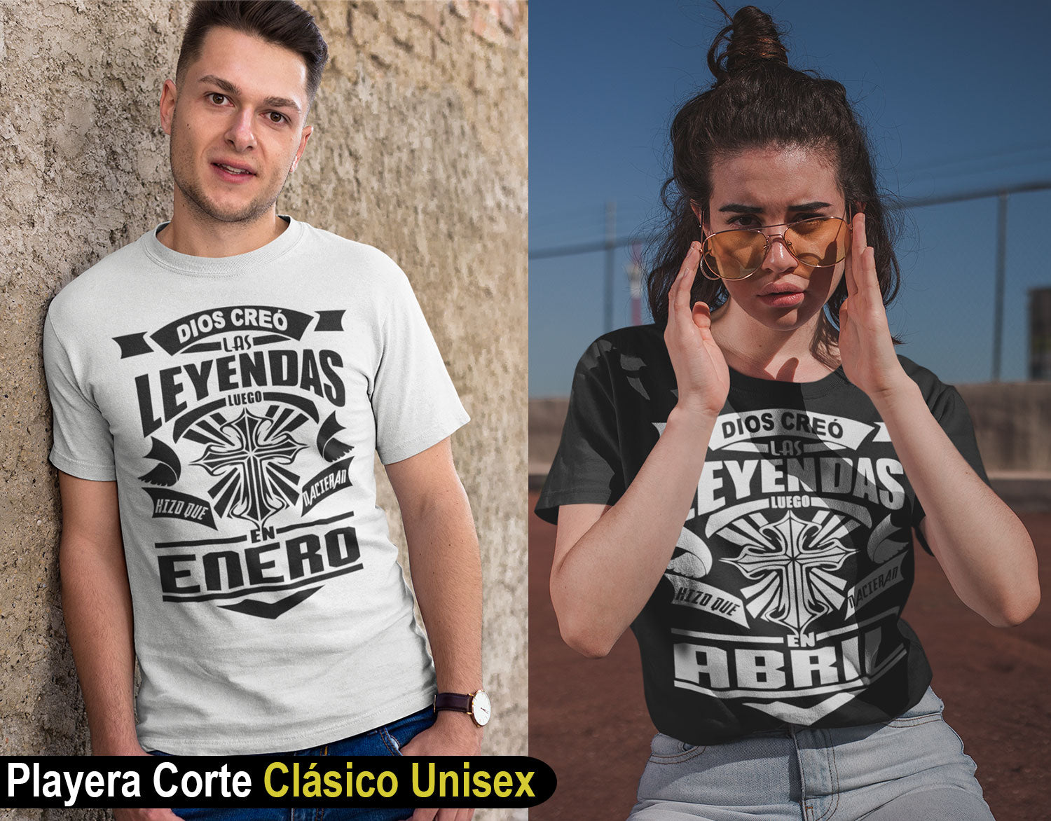 Playeras, blusas y camisetas personalizadas de cumpleaños cristianas católicas para hombre y mujer Dios Creo Las Leyendas Luego Hizo Que Nacieran En