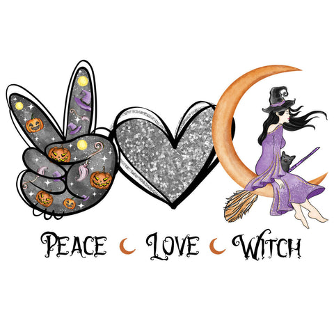 Playeras Halloween Peace Love Witch
